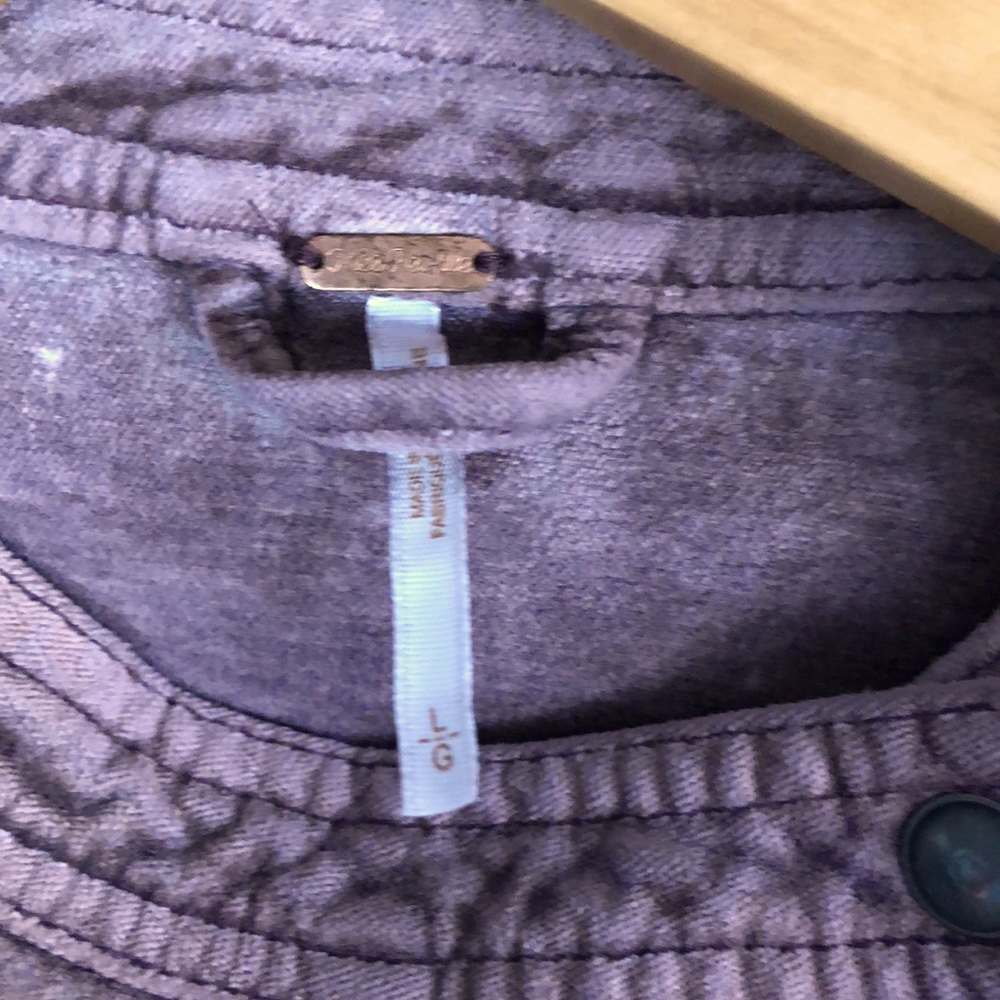 Free People washed plum velvet moto jacket